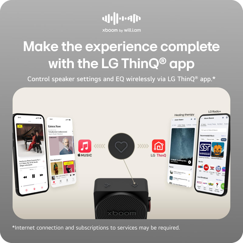 LG xboom Mini by will.i.am Portable Outdoor Bluetooth Speaker, up to 10 Hours, IP67 Dust and Water Resistant, Adjustable Hanging Strap, Black