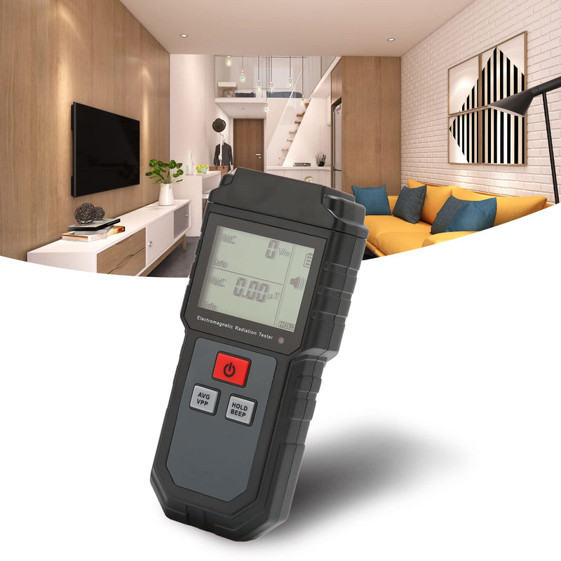 Hozee Geiger Counter, Nuclear Radiation Detector, Electromagnetic Field Personal Radioactive Portable Dosimeter, EMF Meter with LCD Display for Home 1V/M‑1999V/M