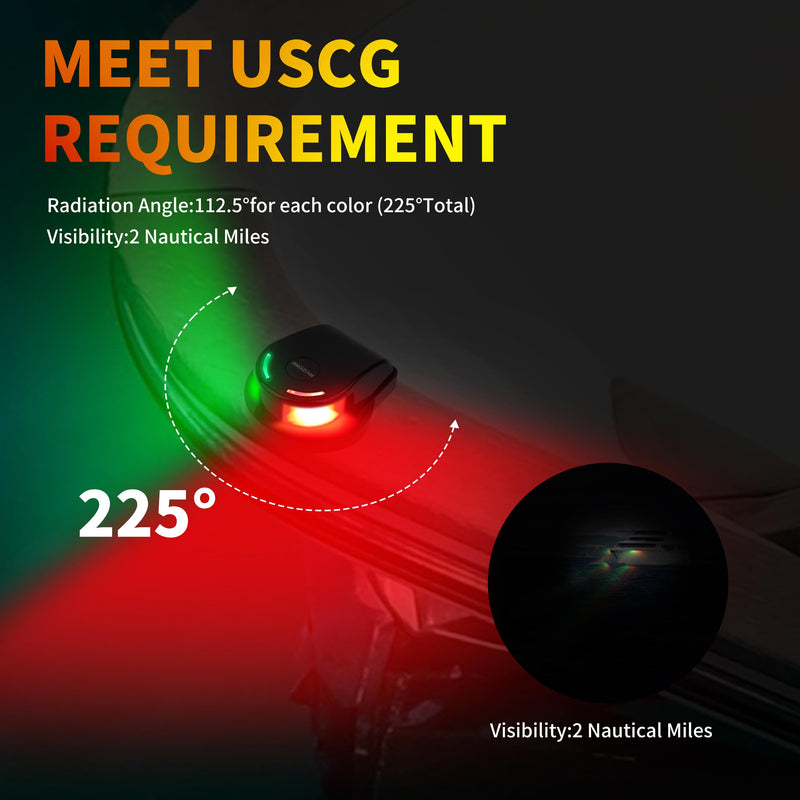 RVZONE Boat Navigation Lights, Navigation Lighting for Boats Led IP67 Waterproof Red and Green Marine LED Bow Lights, Ideal for Pontoon, Yacht, Skiff (Black) Black
