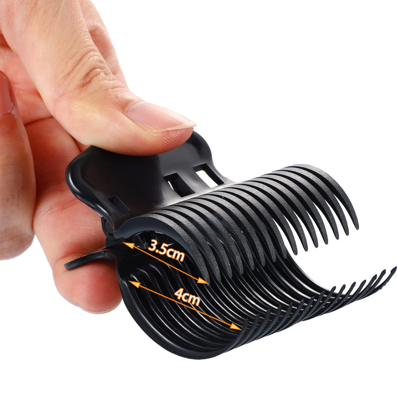 Hot Roller Clips Hair Curler Claw Replacement for Women Girls Hair Section Styling (12 Pieces, Black) | Fits Small Medium Large Jumbo Hair Rollers, Secure Hold for Sectioning, Durable Plastic, Prevents Slipping During Styling
