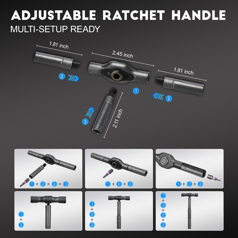 42 in 1 Magnetic Screwdriver Set, Ratchet Screwdriver Set with Case, Repair Tool Kit with Ratchet T Handle, Screw Driver Set Kit for Eyeglass, Bicycle, Watch, Ring Doorbell, Electronics, Pc 42 IN 1