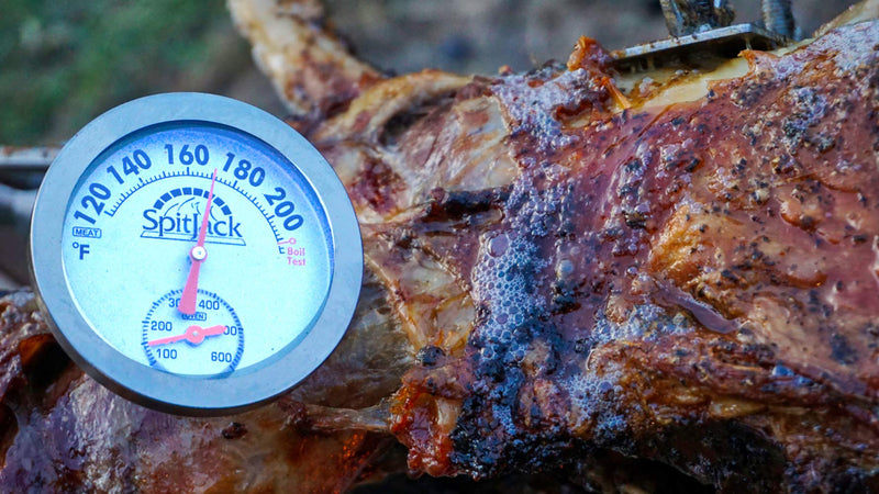 SpitJack Dual Sensor Meat and Oven Thermometer for Rotisserie Cooking Whole Pig, Hog, Lamb and Turkey. Internal and External Meat Probe for Grill, Smoker, Oven and Kitchen (2 Pack)