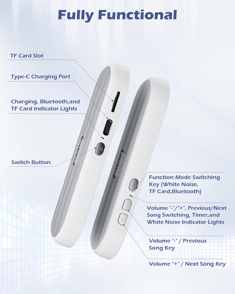 Under Pillow Bluetooth Speaker for Sleep | Bone Conduction, Comfortable, White Noise, 20-Hour Battery Life