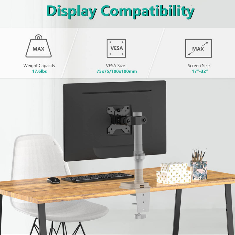 WALI Mount Plate for Universal Monitor Mounting System, Fits 1.1 to 2.4 inch Diameter Pole, Mounting Holes for 75 by 75 mm and 100 by 100mm (VES02), Black For 1.1''-2.4'' diameter pole