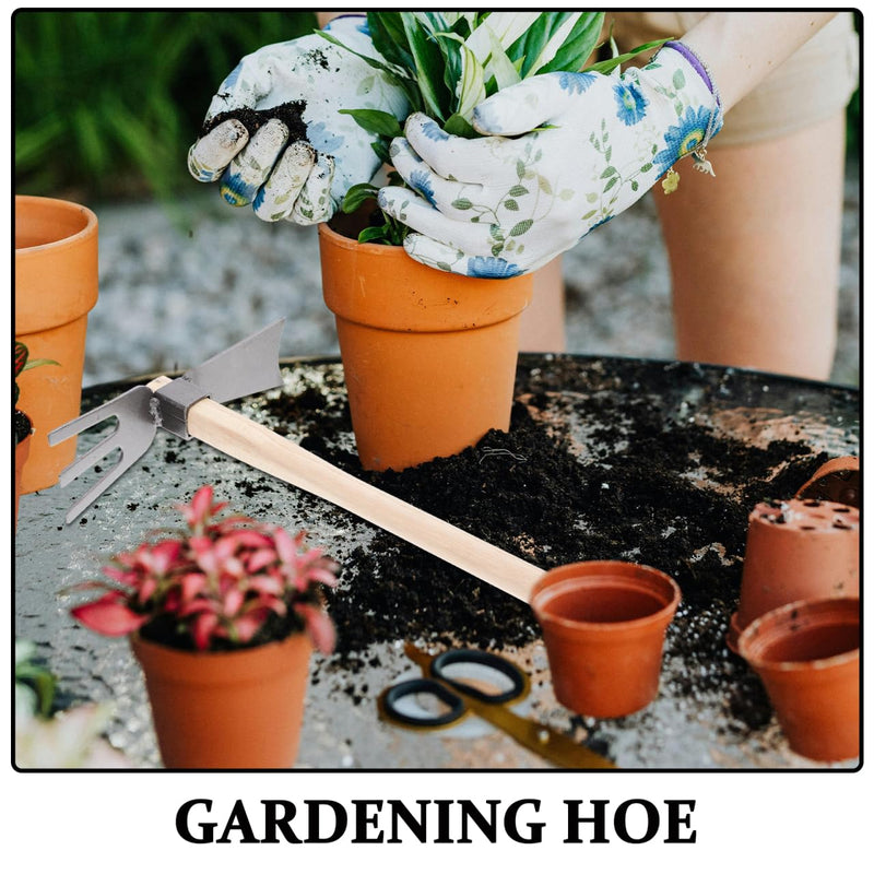 Hoe Hand Tools Garden Tool Dual Headed Hoe Hand Rake Mini Hoes Planting Gardening Hoe Hoe Garden Tool Garden Tools for Gardening Set Outdoor Iron Household Gadgets Hoes