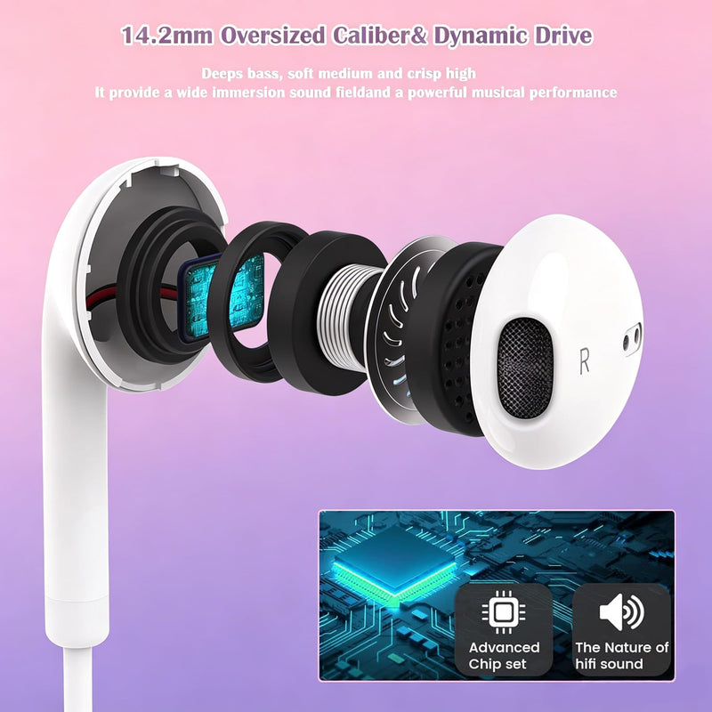 1Pack Earbuds for iPhone Headphones Lighning Plug Wired Earphones in-Ear | Official Certified Headsets Wired Ear Buds Head Phones Compatible iPhone 14 Pro Max/14 Pro/14/13/12/11/SE/X/XS/XR/8/7/Xs Max 1PC Lightning