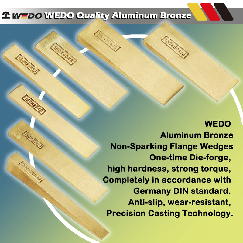 WEDO Flange Wedge Non-Sparking, Spark-free Safety Flange Wedge, Pipe Fitting Welding Tools, Spreading Flanges Triangle Tool, Corrosion Resistant, Aluminum Bronze, 10mm*50mm*100mm 100*50*10mm