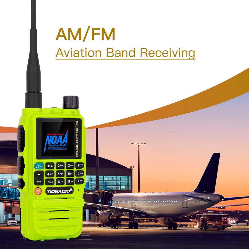 TIDRADIO TD-H3 GMRS Radio Two Way Radio Multi-Band Receiving,USB-C Programming & Charging,2500mAh Battery,AM/FM Reception,DTMF NOAA VOX SCAN,Walkie Talkies with Earpiece & TD-771 Antenna,Green 1 Pack Full Kits (Green)