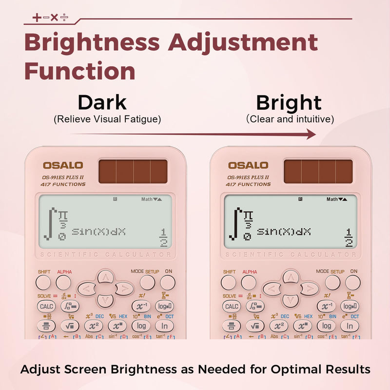 OSALO Scientific Calculator 417 Function 240 Function 2 Line Written Display 10+2 Digits Solar and Battery Calculators for Students Secondary School