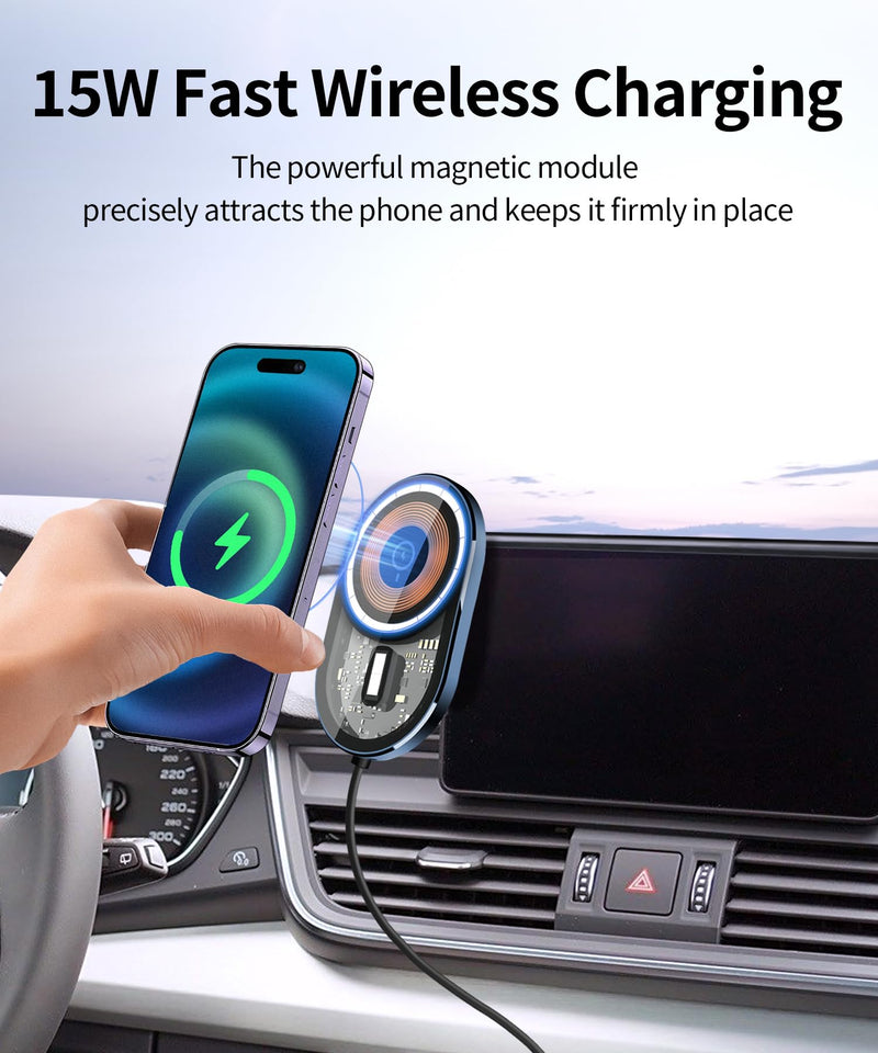 Wireless Charging car Phone Holder for Audi Q5 2021-2025/A5/S5/RS5 2020-2025/A4/S4 2020-2025 Accessories 10.1 inch Screen Fixed Clip,360° Rotation car Phone Mount Compatible with MagSafe 10.1-inch for 21-25 Q5/ 20-25 A5/S5/RS5A4/S4