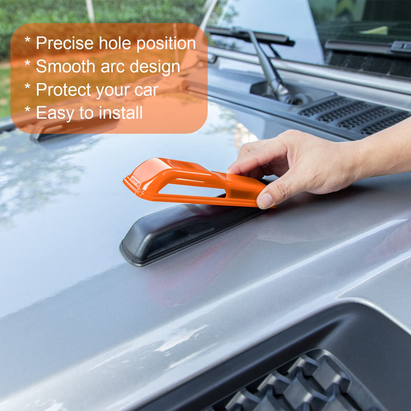 Bonbo Hood Vents & Engine Hood Hinge & Side AC Vent Outlet Trim Exterior Accessories fit for Jeep Wrangler JL JLU Sports Sahara Freedom Rubicon Unlimited Gladiator JT 2018-2023 11PCS (Orange) Orange