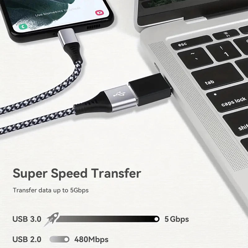  [AUSTRALIA] - USB to USB C Adapter 4-Pack, [2 Type C Female to A Male Charger Converters] & [2 USB C Male to USB Female], for Apple Watch Ultra 8 9, iPhone 15 Pro Max 14 13 12, AirPods (Grey) Grey