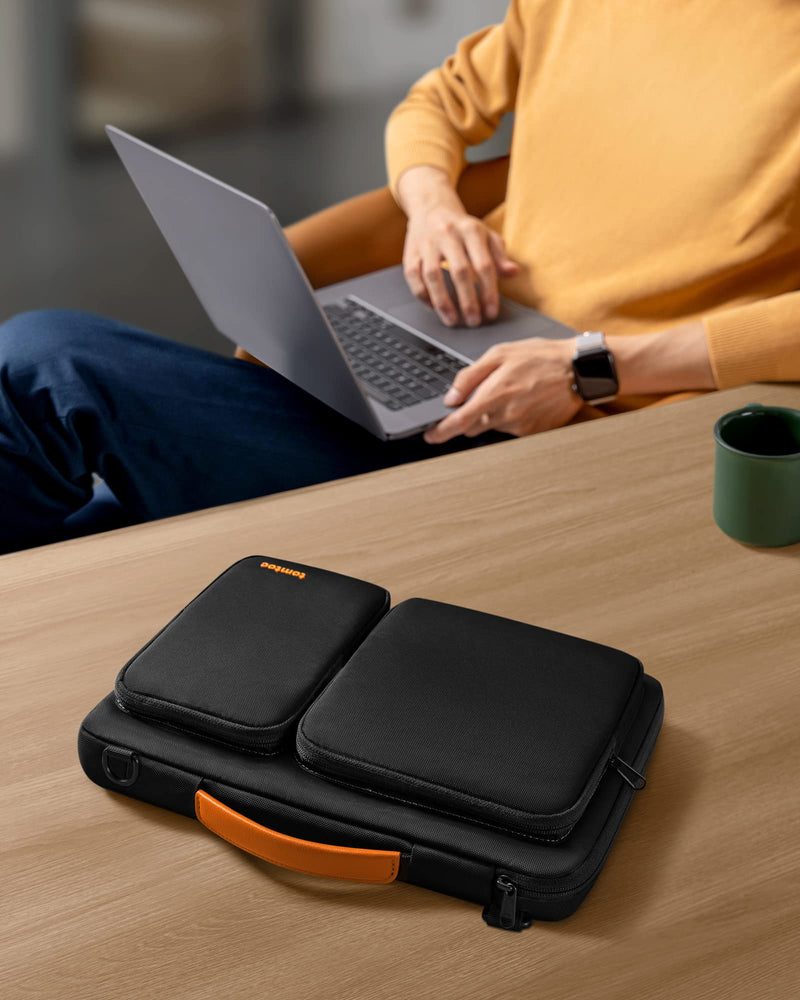 tomtoc Laptop Shoulder Bag for 14-inch MacBook Pro M3/M2/M1 Pro/Max A2918 A2992 A2779 A2442 2023-2021, 13.5-14.4 Surface Laptop 6/5/Studio 2, Surface Book 3, 360 Protective Case Fit Asus VivoBook 14-inch for MacBook Pro Black