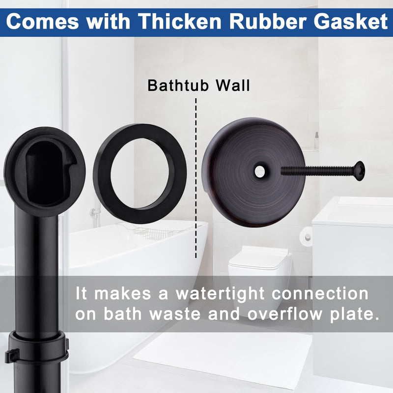 Brass Tip-Toe Tub Drain Kit, Oil Rubbed Bronze Tub Drain and Overflow Kit with Single Hole 1-hole