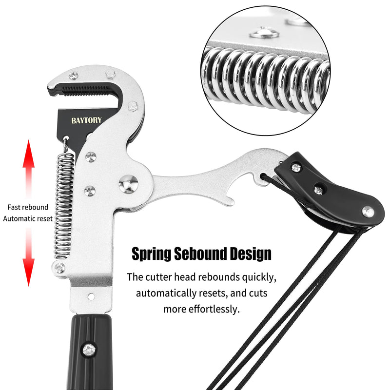 BAYTORY Extendable Tree Pruner Shears Head and Saw without Pole | High-Altitude 4 Pulleys Save Half of Your Effort, Pruning Trimmer Clipper for Plant Gardening Trimming Tool