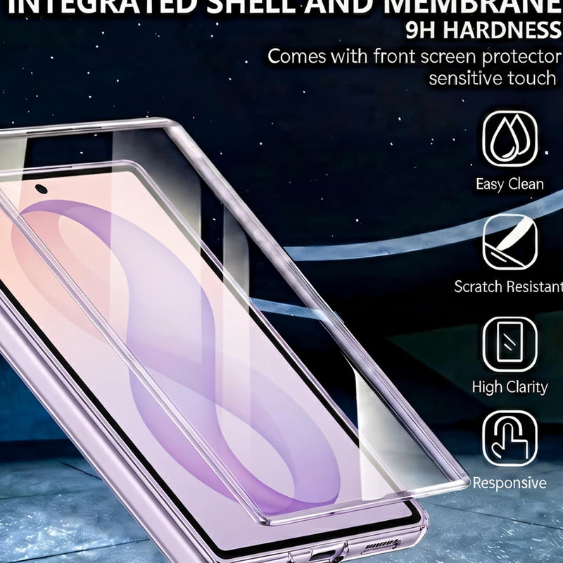 Magnetic for Galaxy Z Fold 8 Case Clear with Hinge Protection & Screen Protector, Compatible with MagSafe, Slim Fit Lightweight Hard PC Transparent Bumper Cover Shockproof Non-Slip (Clear)