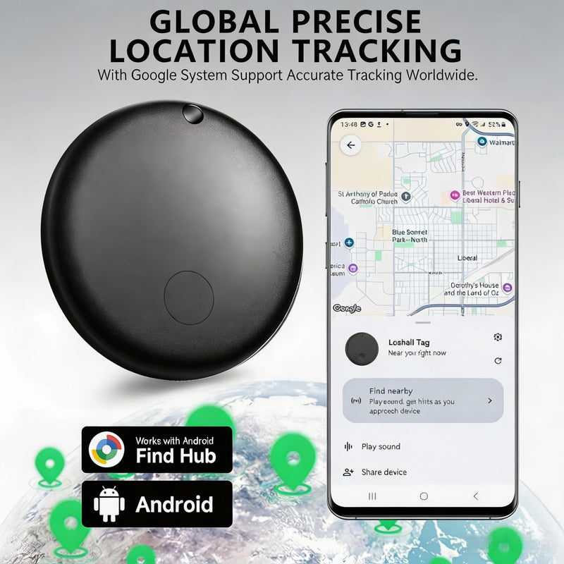 GPS Tracker for Vehicles - No Subscription Tracker Device for Vehicles, No Monthly Fee & SIM Card for Car Tracker Device Hidden for Android and iPhone, IP68 Waterproof, Safe & Durable, Small Graphite Black