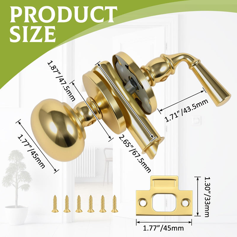 Hicarer 1 Pcs Solid Brass Storm Door Latch Storm Screen Door Latch Screen Doors Handle Storms Handle Replacement Lock Screens Hardware (Polished Brass) Polished Brass