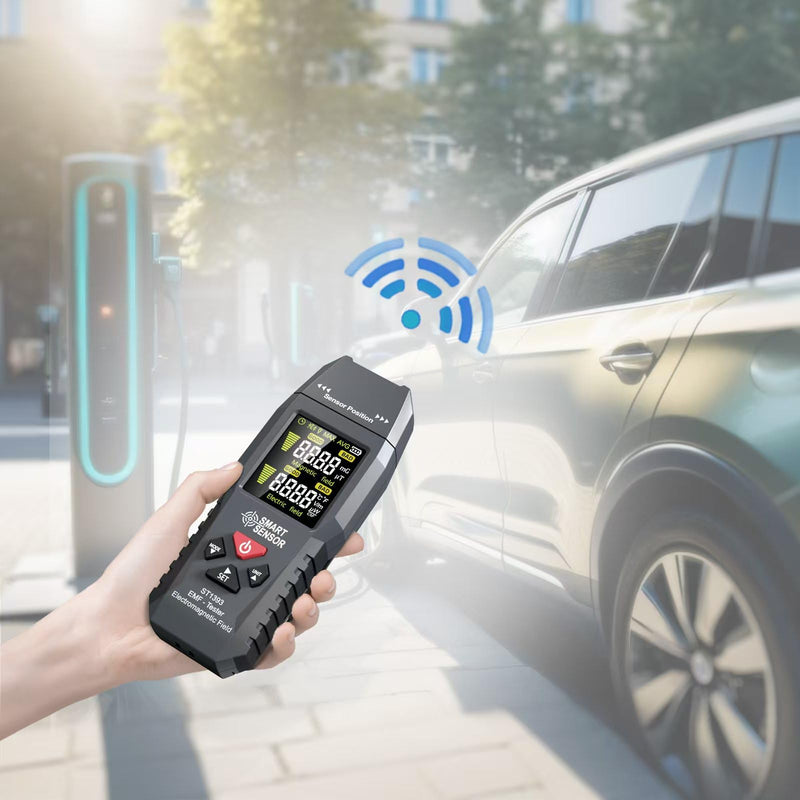 EMF Meter, Handheld LCD EMF Tester, Digital Electromagnetic Field Radiation Detector for Home, Office, Car, Electric Vehicle, Outdoor, Pregnancy Protection small