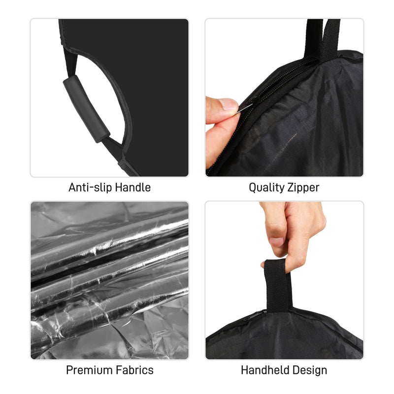 GVM 32"/80cm 5 in 1 Photography Reflector, Collapsible Round Light Reflector with Handle Grips, Portable Light Reflectors for Photography Studio Outdoor Portrait-Translucent/Black/Gold/Silver/White