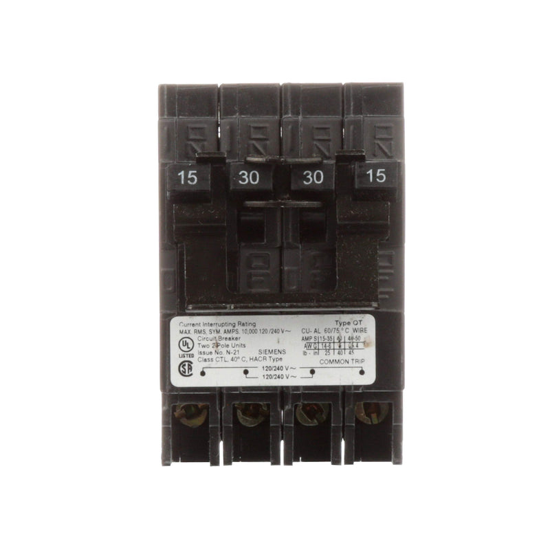 SIEMENS Q21530CT2 15A 240V 4P 10K NEW QUAD