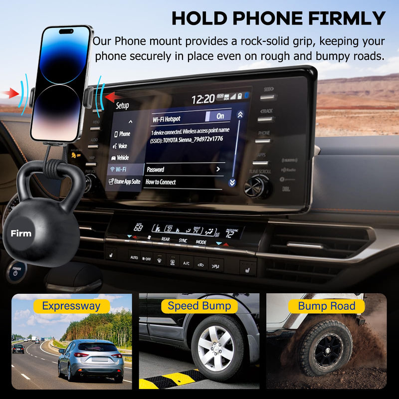 Car Phone Holder Fit for Toyota Sienna 2021 2022 2023 2024 w/DashTray Storge Box Organizer-Cell Phone Mount for Sienna Accessories 9 inch Touch Screen 360 Degree Rotation (Not fit Sienna 2025) For Toyota Sienna 2021-2024 9inch