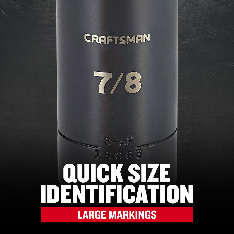 CRAFTSMAN Deep Impact Socket, SAE, 1/2-Inch Drive, 7/8-Inch (CMMT16063) 7/8"