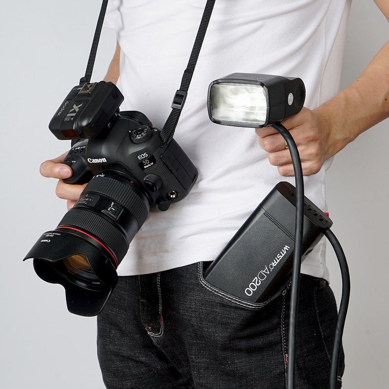 GODOX EC200 200W Extension Flash Head with 2M Cable Portable Off-Camera Light Lamp Compatible Godox AD200,AD200Pro Pocket Flash Speedlite