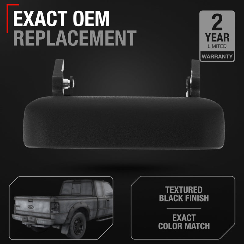 T1A Tailgate Handle - Compatible with 1998-2011 Ford Ranger - Textured Black - OEM 1L5Z9943400AAA, 1L5Z-9943400-AAA, 1L5Z 9943400-AAATEX, 77872, FO1915109 Plastic Tailgate Handle