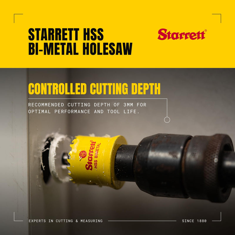 Starrett HSS Bi-Metal Hole Saw - CSC38 Cordless Smooth Cutting Hole Saw - for Wood Plastics Steel Various Materials - 38mm