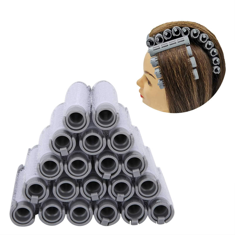 Plush Hair Perm Rods, Perm Curlers 20Pcs, No Damage Hair Curlers, Root Perm Rods For Styling, Plastic Fluffy Perming Rod Rollers For Long Short (Grey) Grey