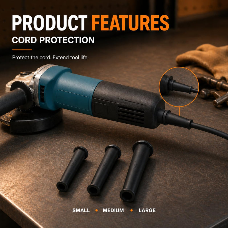 Electric Tool Cable Sleeve, Angle Grinder Electric Boot, Angle Grinder Sleeve Power Cord Strain Relief Cable Protector for Power Tools (3 Sizes)