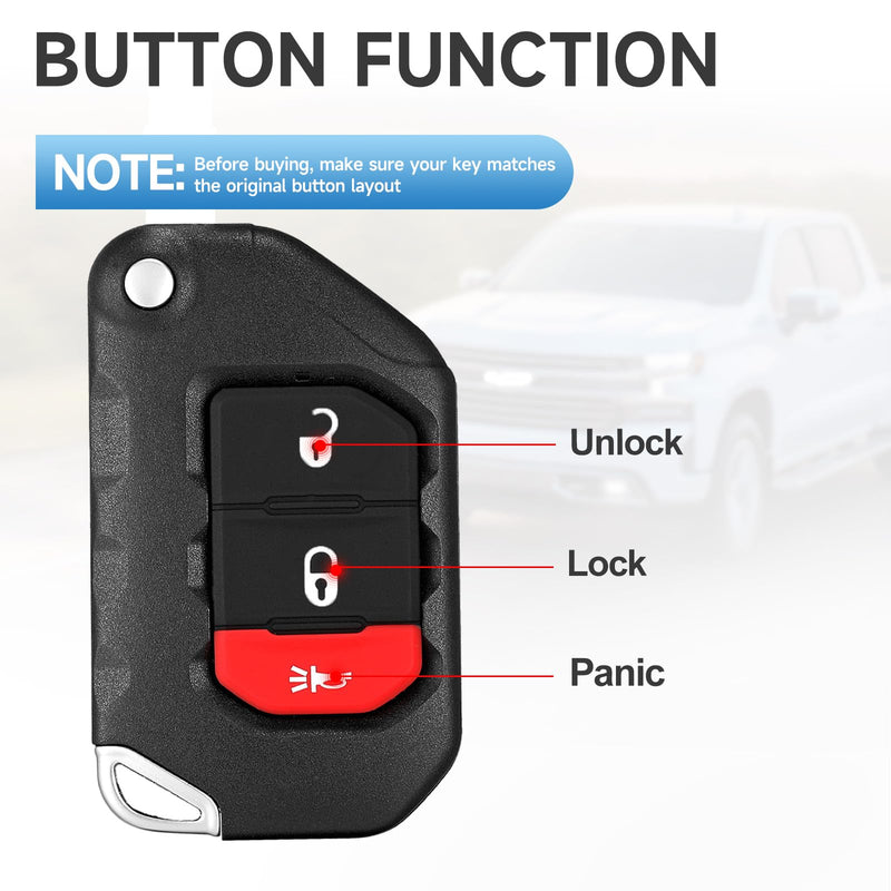 Smart Key Fob Replacement Remote fits for Jeep Wrangler 2018 2019 2020 2021 2022 2023 2024 2025 Smart Car Keyless Entry Remote OHT1130261 433Mhz 4A