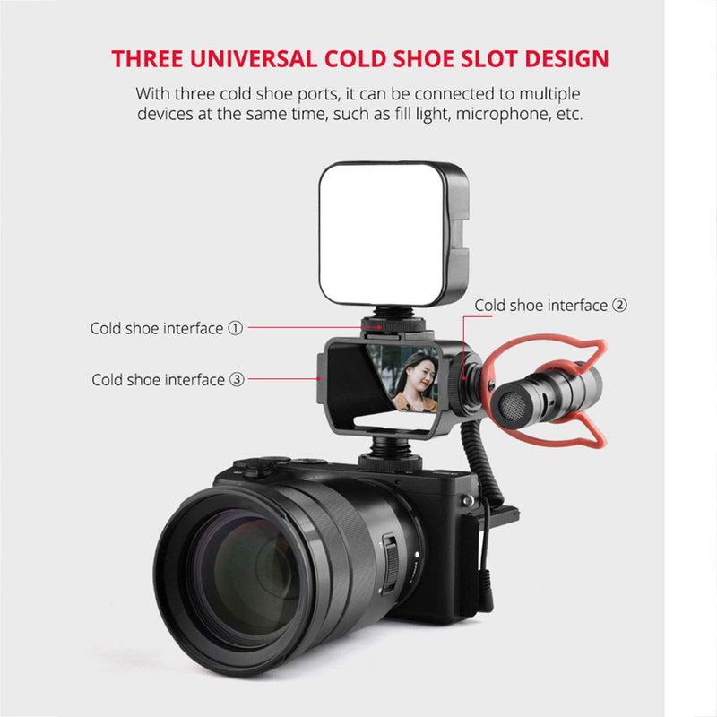Camera Selfie, Universal Cold Shoe Mount for Mic Light Vlog Filmmaking for Mirrorless Camera Photography Vlog Video