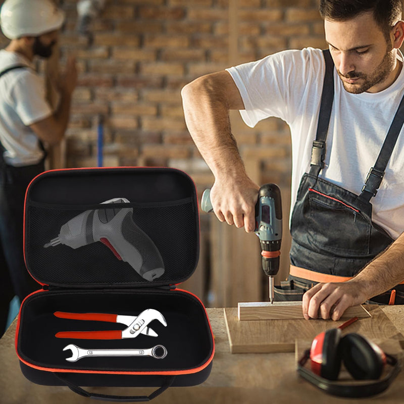 12.6x8.7in Drill Bag Oxford Cloth Tool Bag Portable Tool Storage Box with Handle Electric Grinder Bag Tool Zipper Pouch for Electric Grinder Drill Pliers Wrench Screwdriver (Long) Long