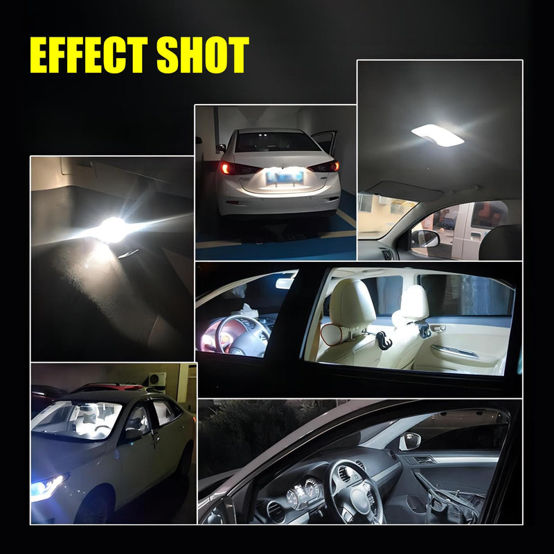 Pack-10 T10 Car Brake Lights, T10 168 192 12V 5WDouble-wire Vehicle Turn Signal Tail Light Replacements, Universal Waterproof Automotive Lighting Accessories for Truck SUV Car (White Light) 10 PCS White Light #T10