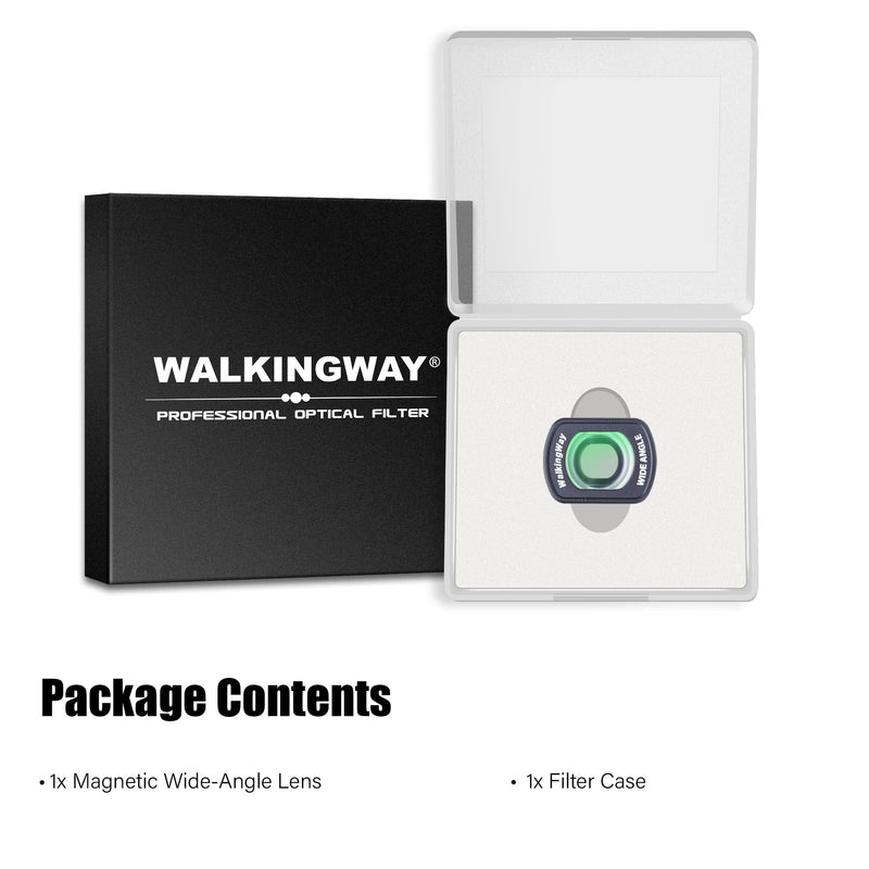 WalkingWay 0.72x 112° Magnetic Wide Angle Lens for DJI Osmo Pocket 3/4/Xtra Muse/2, Multi-Coated/HD Optical Glass/Aluminum Frame, for Architectural Landscape/Cinematic Video
