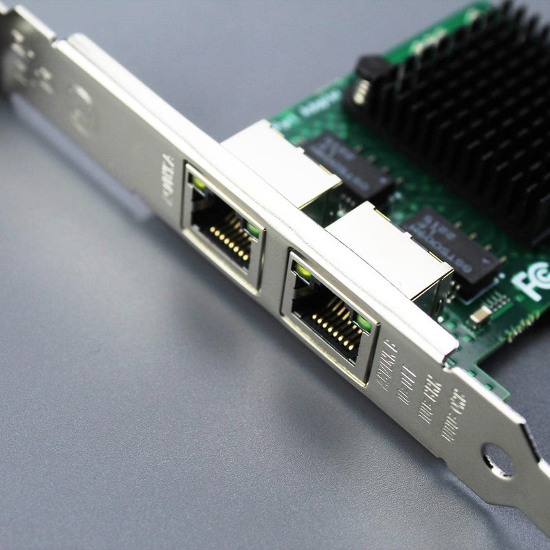 GLOTRENDS LE8202 2-Port PCIe Network Card for Desktop PC, 1000/100/10Mbps Gigabit Ethernet RJ45 LAN Port, PCIE X1 Interface, Regular & Low Profile Bracket 2-port, 1Gbps