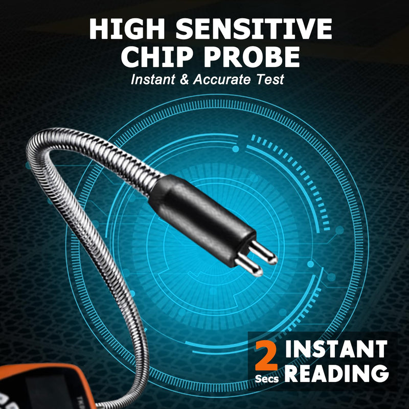 THIKPO Brake Fluid Tester for DOT3 DOT4 DOT5.1 EVN4 EVN6, High-Sensitivity Digital Brake Oil Moisture Tester with LCD Display, Built-in Calibration, Corrosion Resistance Probe, Buzzer Alarm