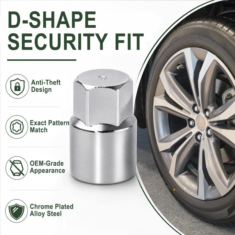 D-Wheel Lock Key, Locking Lug Nut Removal Tool Compatible with Lexus Toyota Tacoma Camry Corolla Wheel Lock Socket Remover, Anti-Theft Lug Nut Key (Silver)