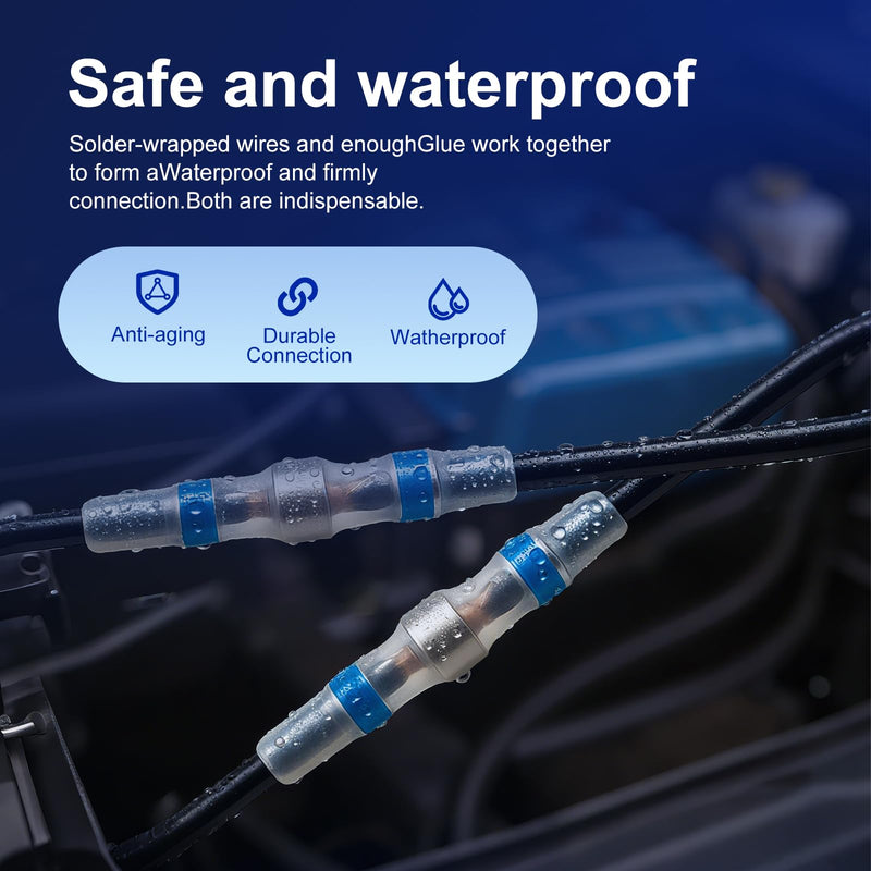 800pcs Waterproof Solder Seal Wire Connectors - Heat Shrink Self-Soldering Electrical Connectors Kit for Automotive Marine (26-10 AWG, 4 Sizes) (800PCS) 800PCS