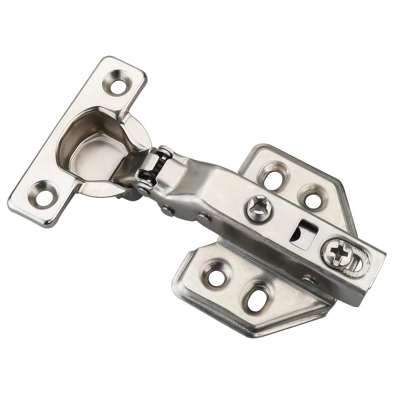 26mm Mini Cup Soft Close Hinge for Thin Door Full Overlay Concealed Cabinet Hinge with Screws Nickel Finish 4 Pcs 4 Pieces