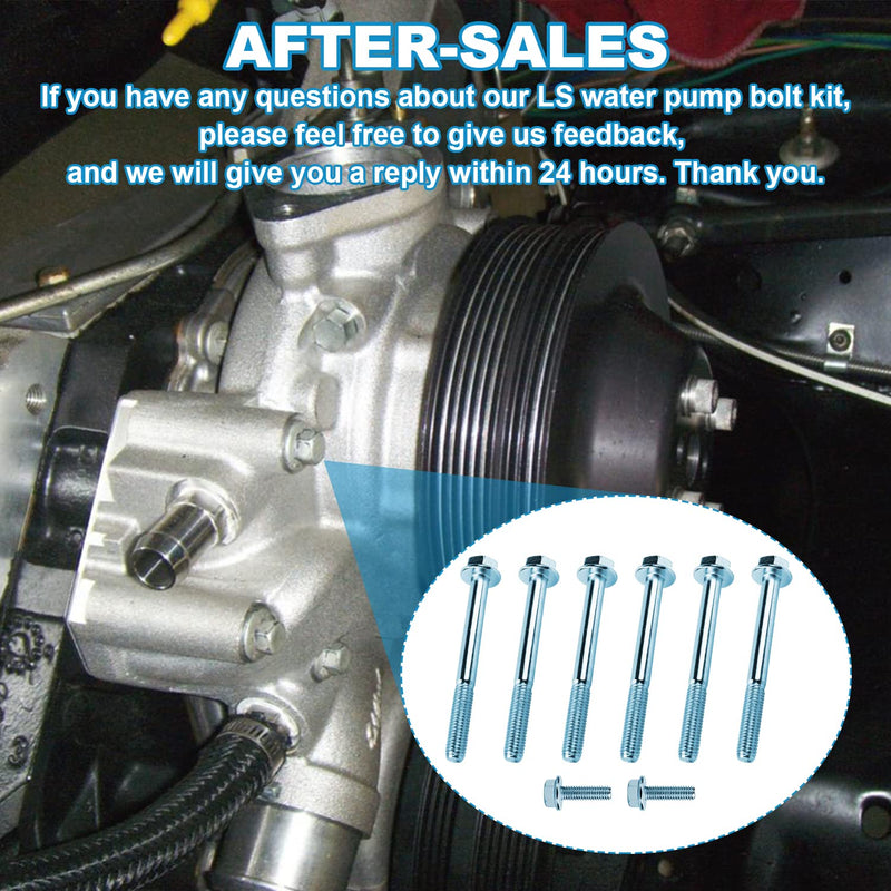 LS Water Pump Bolt Kit Thermostat Bolt Kit Fits for All GM Chevrolet 1997-2014 LS Series Engines LSX LS1 LS2 LS3 LS6 LS7 LS9 LQ4 LQ9, 5.3L 6.0L 6.2L Thermostat Shell Bolts