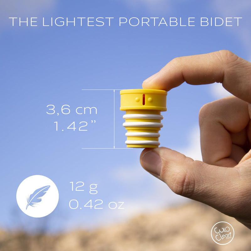 CuloClean Portable Bidet for Toilet, Travel, or Camping. Compatible with Any Plastic Bottle. Discreet, Sanitary or Travel Shower, Attachable Stopper, Backcountry Bidet Nozzle (8) Multicoloured