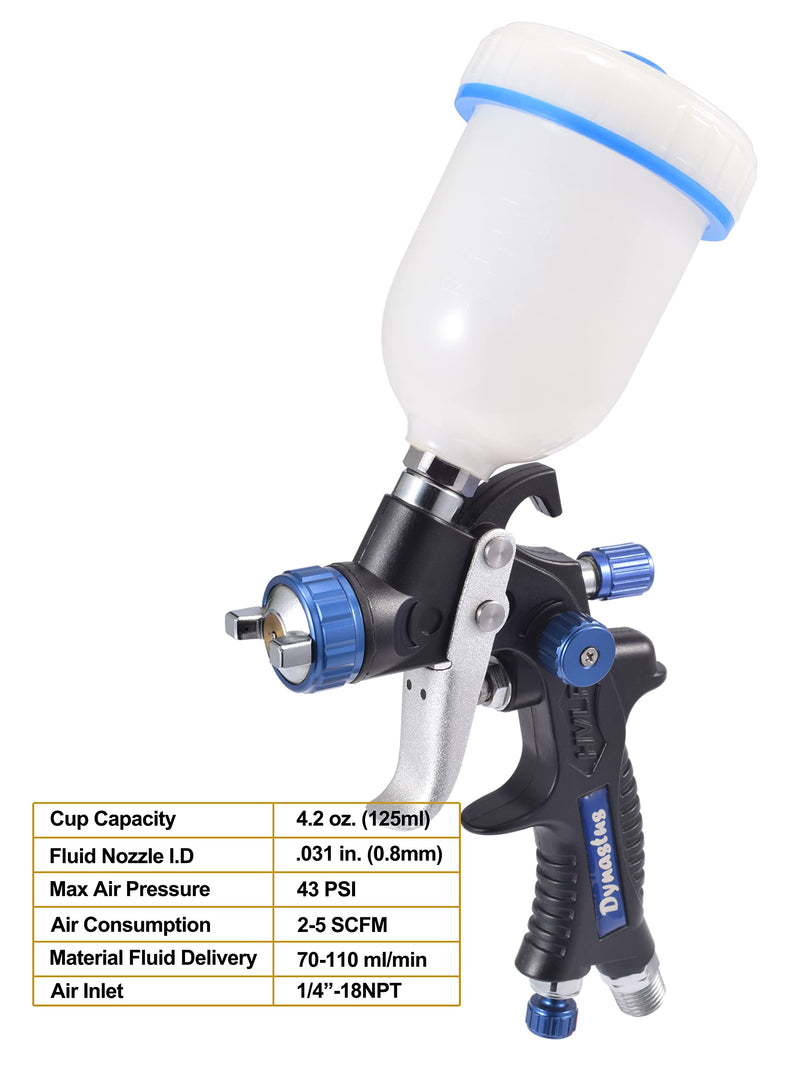 Dynastus Touch Up Composite HVLP Air Spray Gun Auto Car Detail Paint Sprayer Spot Repair, with Filtering and Protective Kits