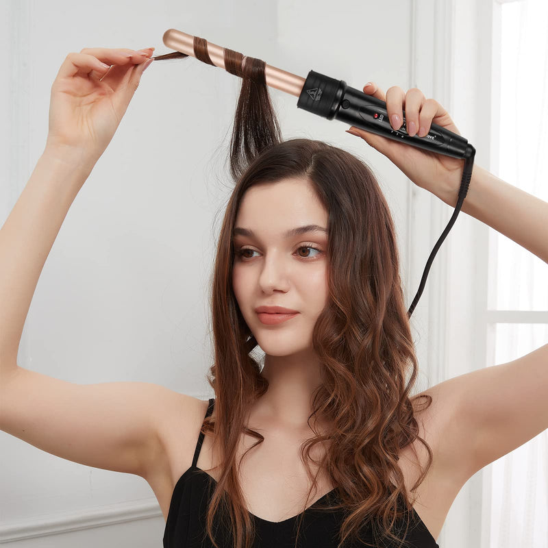 janelove Curling Wand,Hair Curlers for Long Hair, Curling Wand Set with 5 Ceramic Barrels,from 9/18/25/32 mm, 150℃-210℃ Temperature Control,with Heat Resistant Glove 5 in 1 (9-32 mm) - 150-210°C