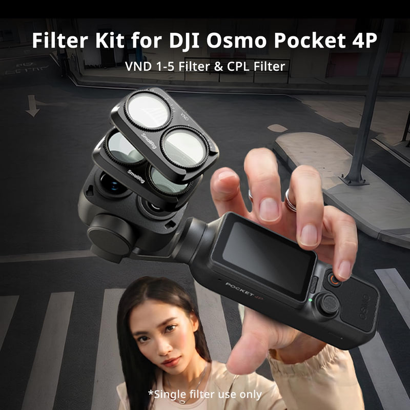 SMALLRIG VND 1-5 & CPL & Black Mist Filter Kit for DJI Osmo Pocket 4P | Pocket 4 Pro Accessories, ND2-32 & CPL & 1/4 Black Diffusion, Multi-Coated HD Optical Glass - 6649 VND1-5 & CPL & 1/4 Black Mist