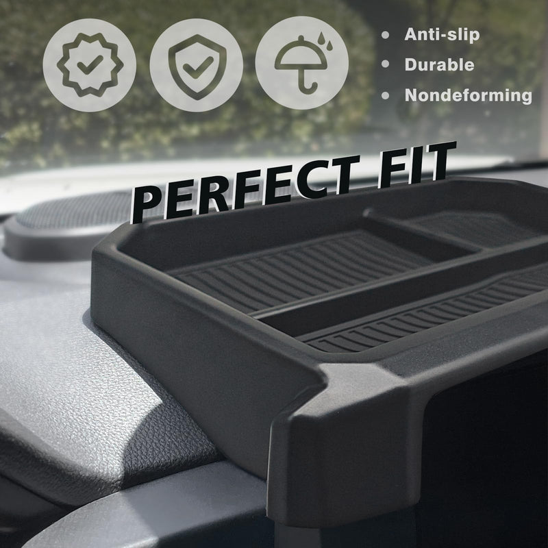 Muslogy Dashboard Storage Box Compatible with 2024 2025 Tacoma & 2025 4Runner Accessories Center Console Organizer w/ 8-inch Screen for SR SR5 TRD PreRunner TRD Sport Off-Road Pro Trailhunter (Black) Black