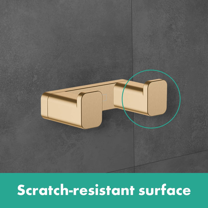hansgrohe AddStoris Modern Double Robe and Towel Hook in Chrome, 41755000 Double Robe Hook