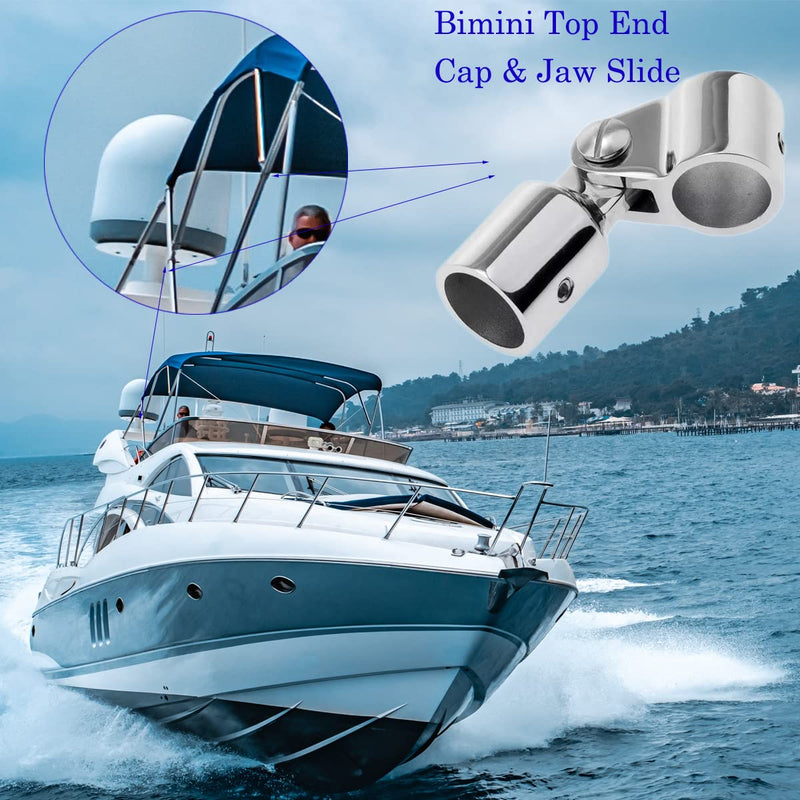 Bimini Top Jaw Slide Eye End Cap Marine Boat Hardware Heavy Dudy Bimin Top Hardware 316 Stainless Steel Round Tubing 2 Pairs 1 INCH
